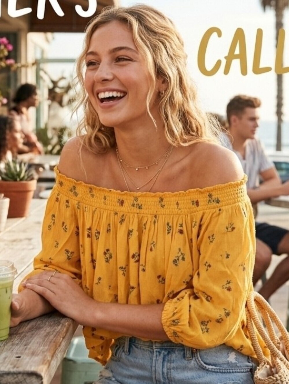 Hollister Floral Off-Shoulder Blouse Small